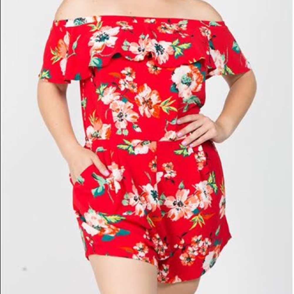 Plus Size Floral Romper